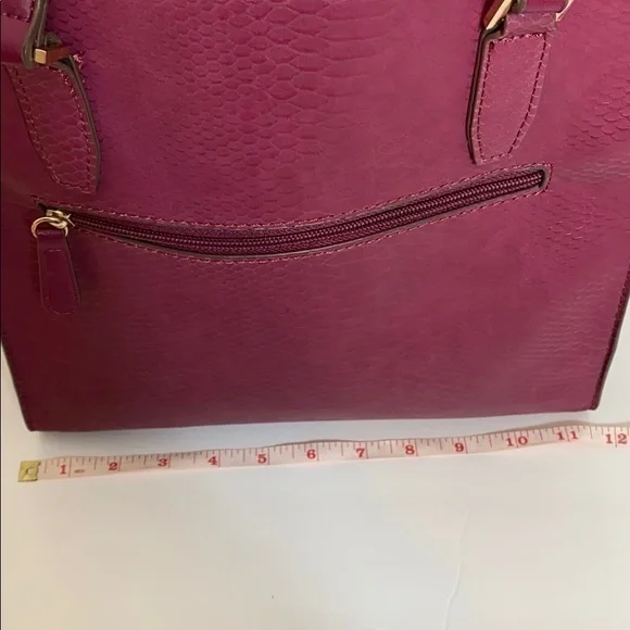 Nicole Miller Dark Pink Faux Snakeskin Bag - Picture 4 of 10